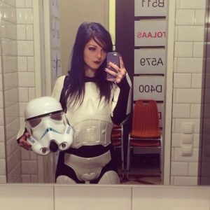 Girl Wearing a Stormtrooper Costume