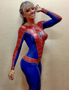 spider girl body paint